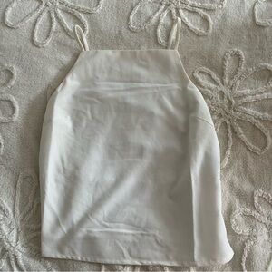 Open-back White Halter Top